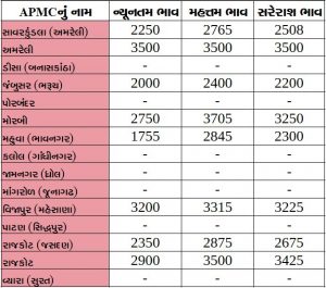 Gujarat All APMC Latest rates of 13 March 2020 Gujarat ni badhij APMC na Mandi rates