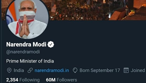 pm narendra modi crosses 60 million followers on twitter Twitter par sauthi vadhare folowers dharavnara trija rajneta banya PM Modi jano pratham ane bija number par kon?